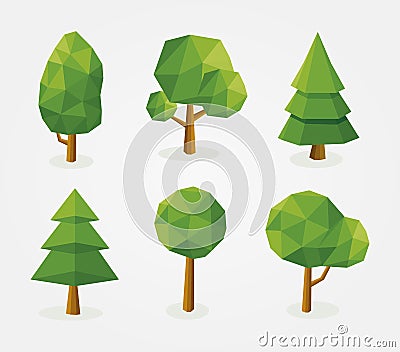 Trees and environment vector set Vector Illustration