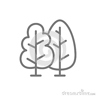 Trees, forest line icon. Vector Illustration