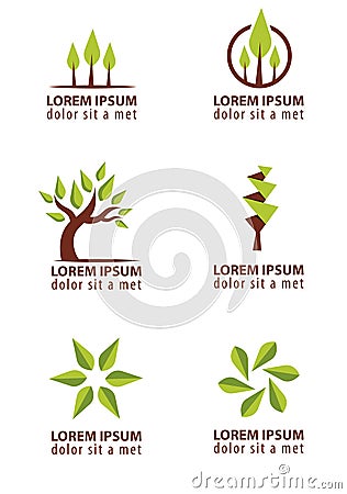 Trees logo design Cartoon Illustration