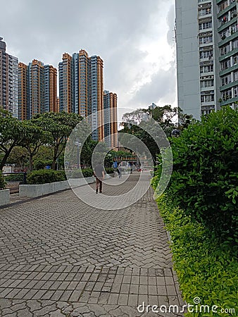 city atmosphere in the evening at Whampoa, Hong Kong Editorial Stock Photo