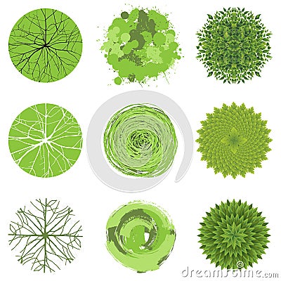 Trees - top view Vector Illustration