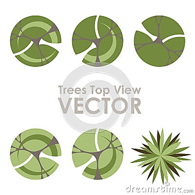 Trees top view vector icons Vector Illustration