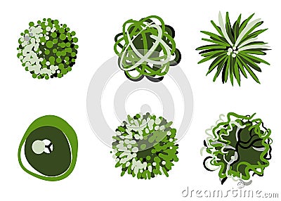 Trees top view Vector Vector Illustration