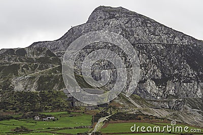 Trefor Granite Quarry North Wales, telephoto Stock Photo