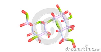 Trehalose molecular structure isolated on white Cartoon Illustration