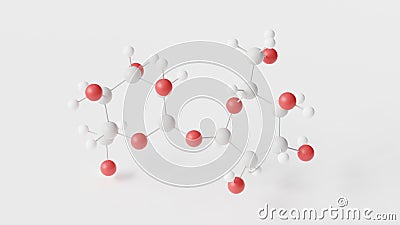 trehalose molecule 3d, molecular structure, ball and stick model, structural chemical formula carbohydrates Stock Photo