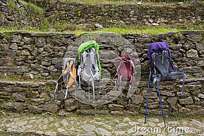 Trek at Sagarmatha National Park Stock Photo