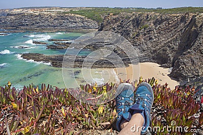 Cabo Sardao coast, Ponta do Cavaleiro, Portugal Stock Photo