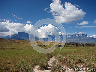 Trekkers walking on a trekking route Stock Photo