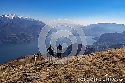 Trekking in the alps Stock Photo