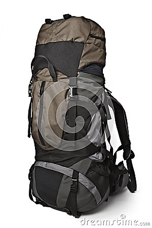 Trekking backpack isolated Stock Photo