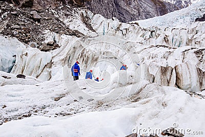 Trekking on the Franz Josef Glacier Editorial Stock Photo