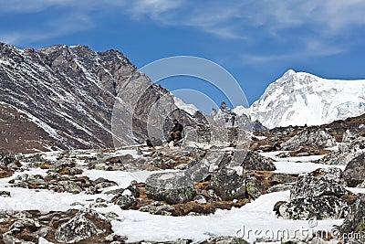 Trekking in Sagarmatha area, Eastern Nepal Editorial Stock Photo
