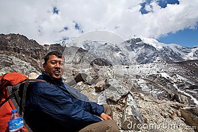 Trekking in Sagarmatha area, Eastern Nepal Editorial Stock Photo