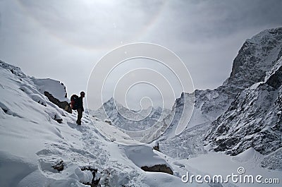 Trekking in Sagarmatha national park, Nepal Editorial Stock Photo