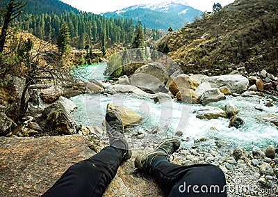 Beautiful View of Parvati Valley Stock Photo