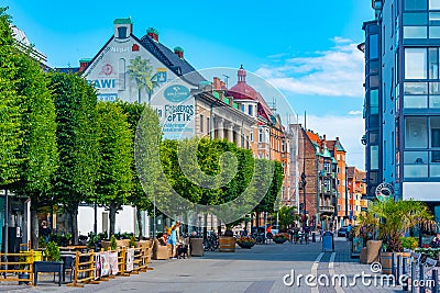 Trelleborg, Sweden, July 13, 2022: Commercial street in Trellebo Editorial Stock Photo