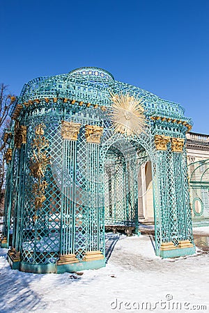 Trellised gazebo of Sanssouci Palace. Potsdam Stock Photo