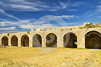 Tremiti islands - view of the caste in San Nicola island off of the Gargano coast, Apulia, Italy Stock Photo