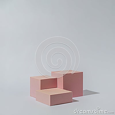 Trend podium stand geometric cube platform for displaying or showing or advertising product Stock Photo