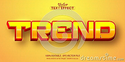 Trend text, cartoon style editable text effect Vector Illustration