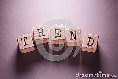 Trend Word with Wooden Cubes Stock Photo