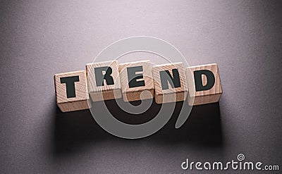 Trend Word with Wooden Cubes Stock Photo