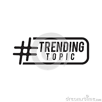 Trending topic with hashtag icon template Vector Illustration