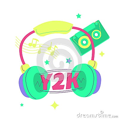 Trending Y2K audio symbol Nostalgia concept. Editable vector Vector Illustration
