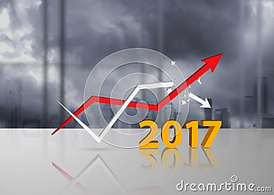 Trends 2017 concept with graphs Stock Photo