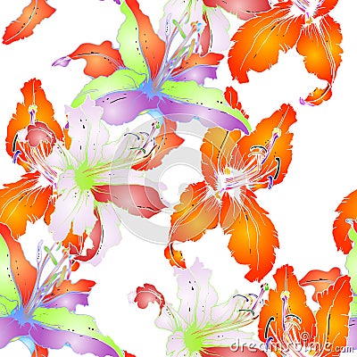 Trends Floral Seamless Pattern. Modern Vector Illustration