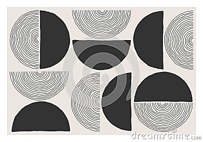 Trendy abstract aesthetic creative minimalist artistic hand drawn composition Vector Illustration