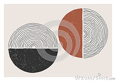 Trendy abstract aesthetic creative minimalist artistic hand drawn composition Vector Illustration