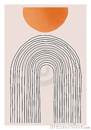 Trendy abstract aesthetic minimalist hand drawn contemporary background Vector Illustration