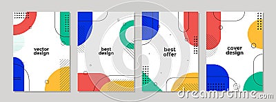 Trendy abstract cover template with colorful concept. Vector Illustration