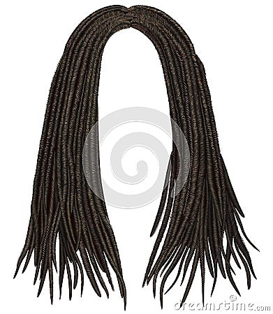 Trendy african long hair dreadlocks . fashion beauty style . Vector Illustration