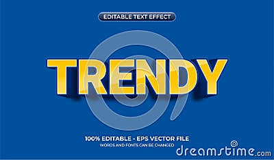 Trendy bold text effect. Editable yellow gradient font effect for sales headline on blue background Vector Illustration