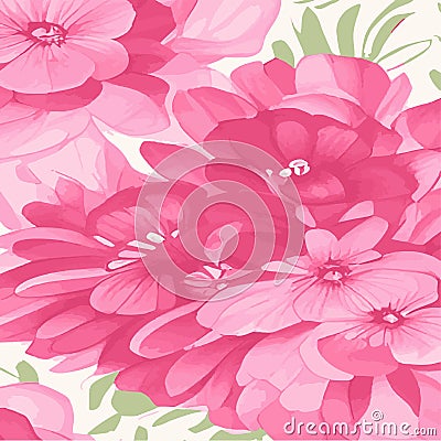 Trendy bright floral drawing pattern in many kinds of colors. Botanical motifs are scattered Vector Illustration