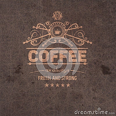 trendy coffee badge,label Vector Illustration