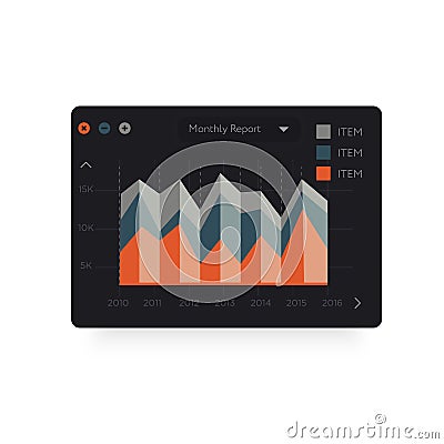 Trendy colored analytical chart Vector Illustration