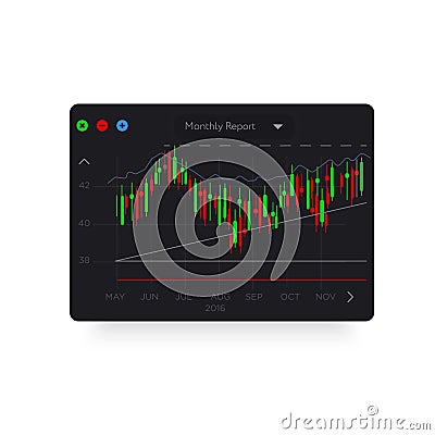 Trendy colored analytical chart Vector Illustration