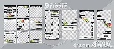 Trendy editable template for social networks stories and posts, vector illustration Vector Illustration