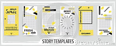 Trendy editable template for social networks stories Vector Illustration