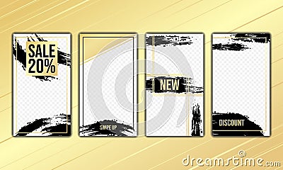 Trendy editable template for stories. Vector Illustration