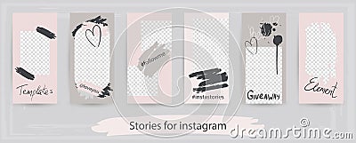 Trendy editable templates for instagram stories, vector illustration. Vector Illustration