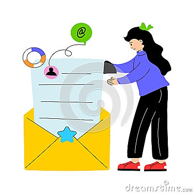 Trendy flat illustration of email received Vector Illustration