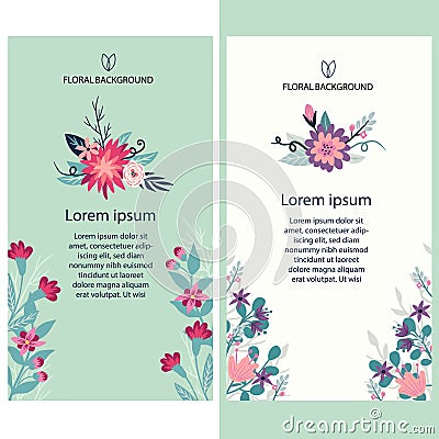 Trendy floral templates. Suitable for social media posts Vector Illustration