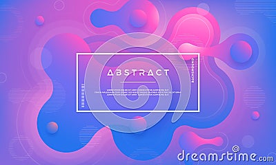 Trendy Fluid, liquid gradient design elements. Abstract blue, purple liquid background Vector Illustration