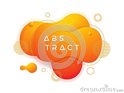 Trendy Fluid, liquid gradient design elements. Abstract orange liquid background Vector Illustration