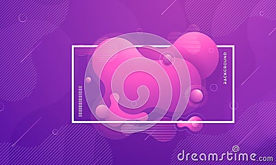 Trendy Fluid, liquid gradient design elements. Abstract purple liquid background Vector Illustration